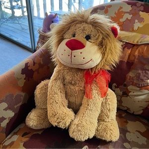 Walmart Big Happy Lion Plush Stuffed Animal Toy 17” Shaggy Maine and Freckles